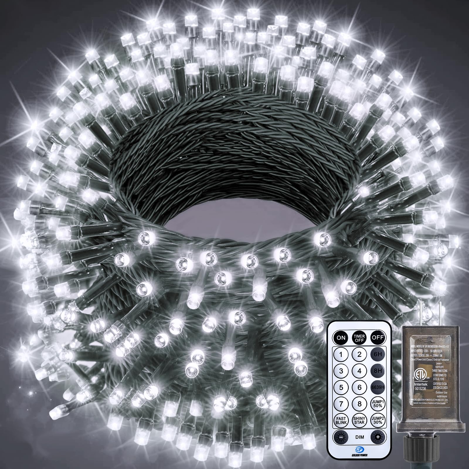 66FT 200 LED Christmas Tree Lights, Twinkle Fairy Lights String with 8 Flashing Modes String Lights for Indoor Bedroom Outdoor Christmas Trees Garland Wreath Holiday Decorations, Warm White
